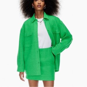 NWT - Aritzia Vibrant Green Tweed Jacket